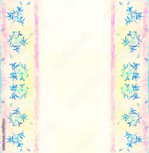 Vintage wallpaper with floral pattern and with space for text
