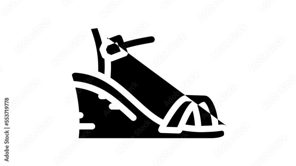 sandals foot wear line icon animation sandals foot wear line icon animation