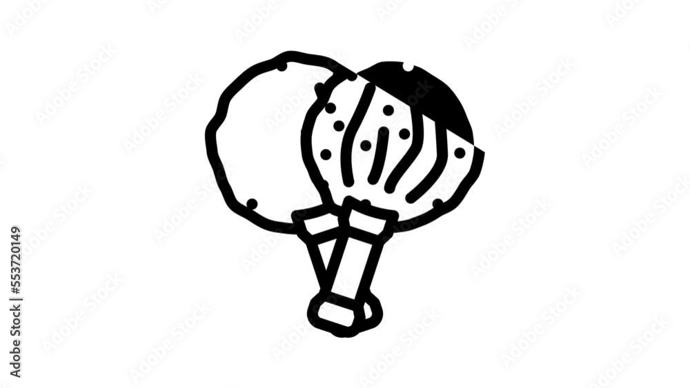 pompom for cheerleaders line icon animation