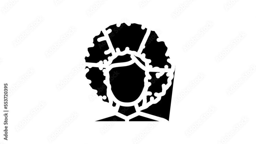 wig fan line icon animation