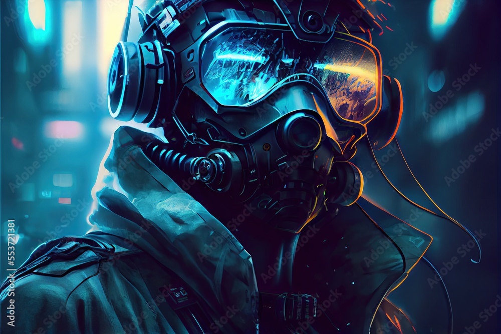 Cyberpunk masked guy Free Animated Steam Artwork by ghost5099 on