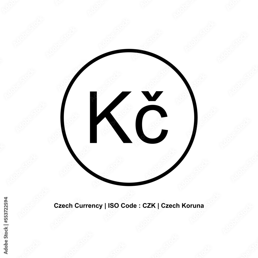 Czech Currency Icon Symbol, Czech Koruna, CZK Sign. Vector Illustration Czech Currency Icon Symbol, Czech Koruna, CZK Sign. Vector Illustration