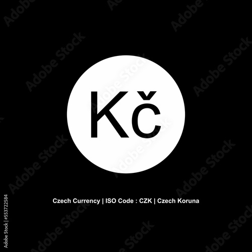 Czech Currency Icon Symbol, Czech Koruna, CZK Sign. Vector Illustration