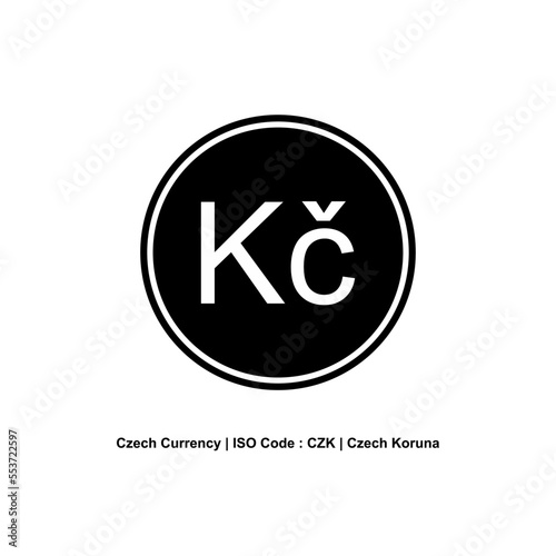 Czech Currency Icon Symbol, Czech Koruna, CZK Sign. Vector Illustration