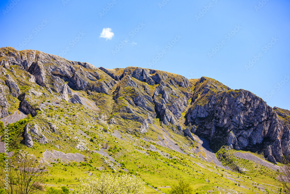 Detail of a mountain in the picturesque area of Rimetea village, Alba County, Romania.