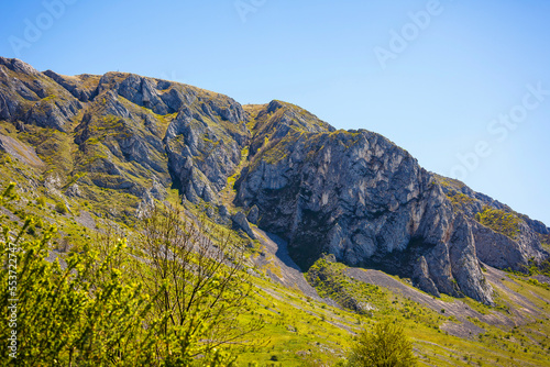 Limestone mountain detail near Rimetea village, Alba County, Romania.