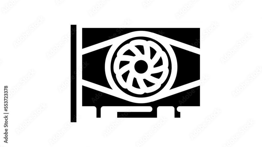 video card computer line icon animation video card computer line icon animation