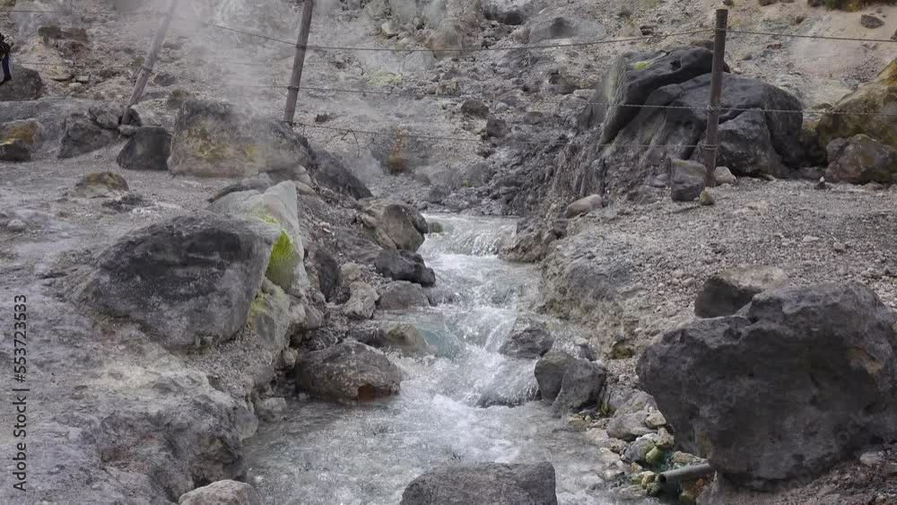 Tamagawa Hot Spring in Akita, Japan. Tamagawa is the highest flow rate