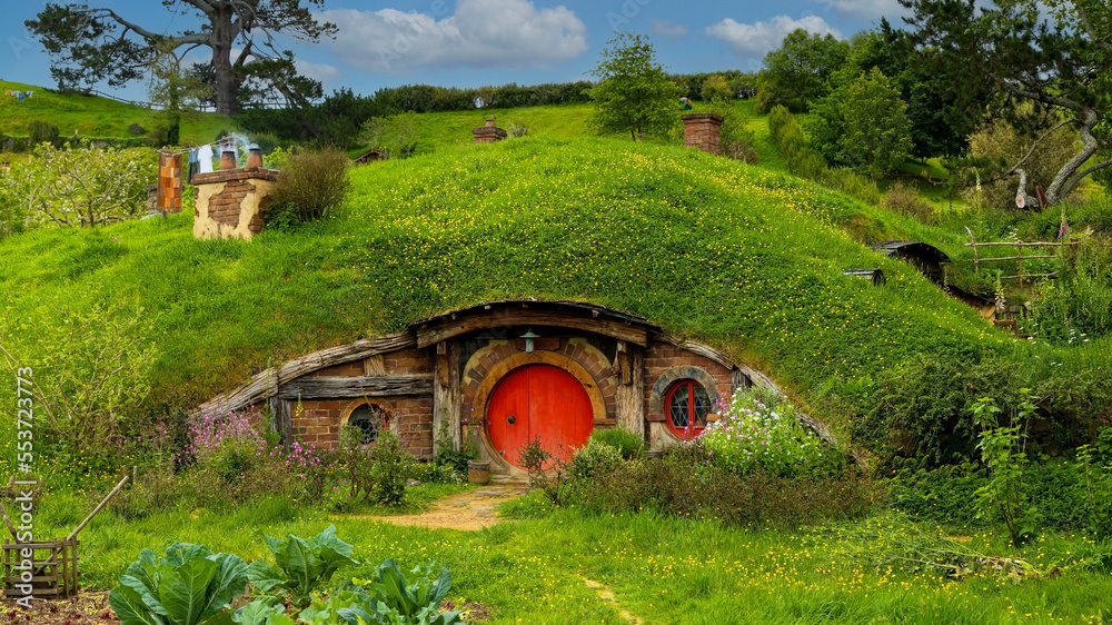 MATAMATA- NEW ZEALAND -NOVEMBER -2- 2022: Hobbiton - movie set created ...