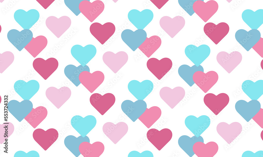 Colorful hearts on white background