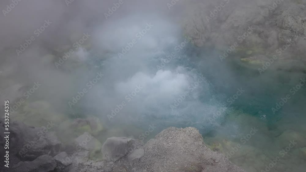 Tamagawa Hot Spring in Akita, Japan. Tamagawa is the highest flow rate