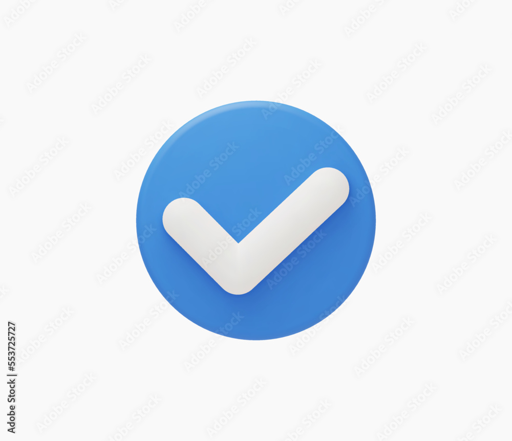 3d Realistic Check mark button vector illustration 3d Realistic Check mark button vector illustration