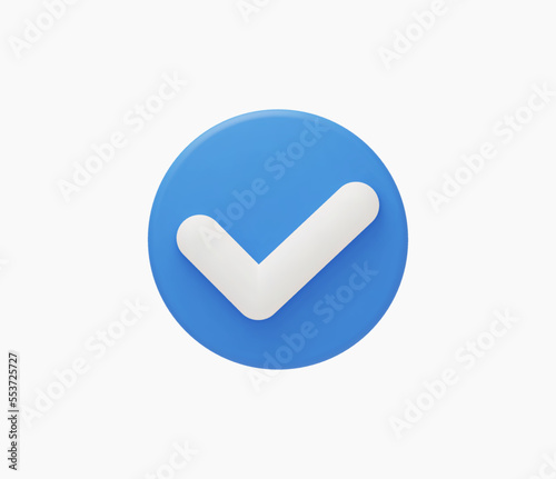 3d Realistic Check mark button vector illustration