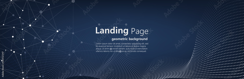 Abstract vector background. Elegant background for business presentations. Lines, point, plane in 3D space.Cryptocurrency fintech network blockchain and programming concept.