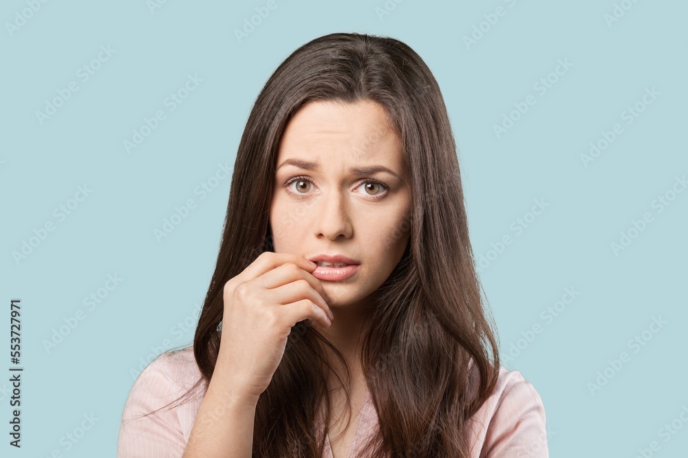 Confused young woman think have idea Confused young woman think have idea
