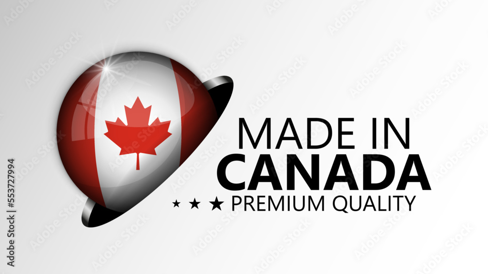 Made in Canada graphic and label. Made in Canada graphic and label.
