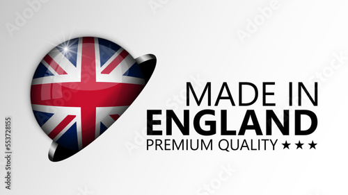 Made in England graphic and label.