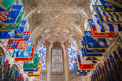 Henry VII Lady Chapel interior with , Westminster. Burial place of fifteen kings and queens Stuard's dynasty. London, UK