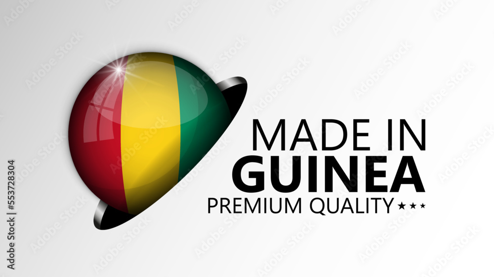 Fototapeta premium Made in Guinea graphic and label.