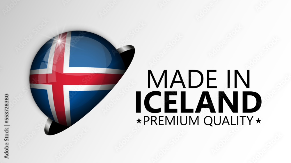 Made in Iceland graphic and label. Made in Iceland graphic and label.