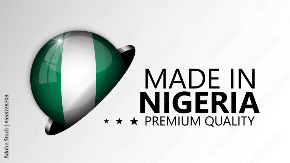 Made in Nigeria graphic and label. Made in Nigeria graphic and label.