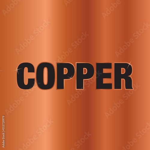 Copper typography text color gradient vector illustration background 