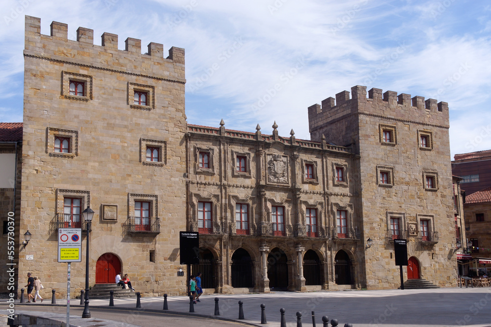 Gijon (Spain). Main façade of the Revillagigedo palace in the city of Gijón