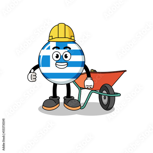 greece flag cartoon as a contractor