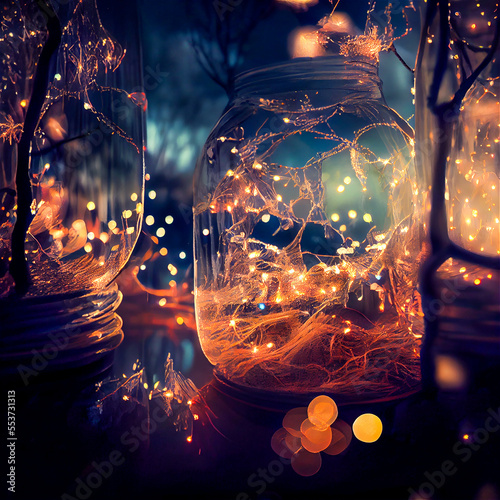 Fairy lights background cre...