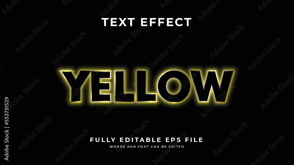 Yellow light text effect Yellow light text effect