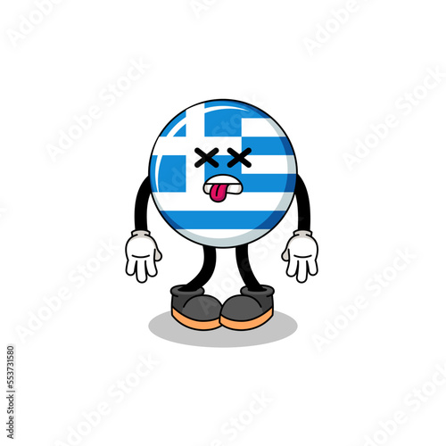 greece flag mascot illustration is dead