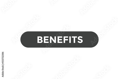 Benefits button web banner template Vector Illustration

