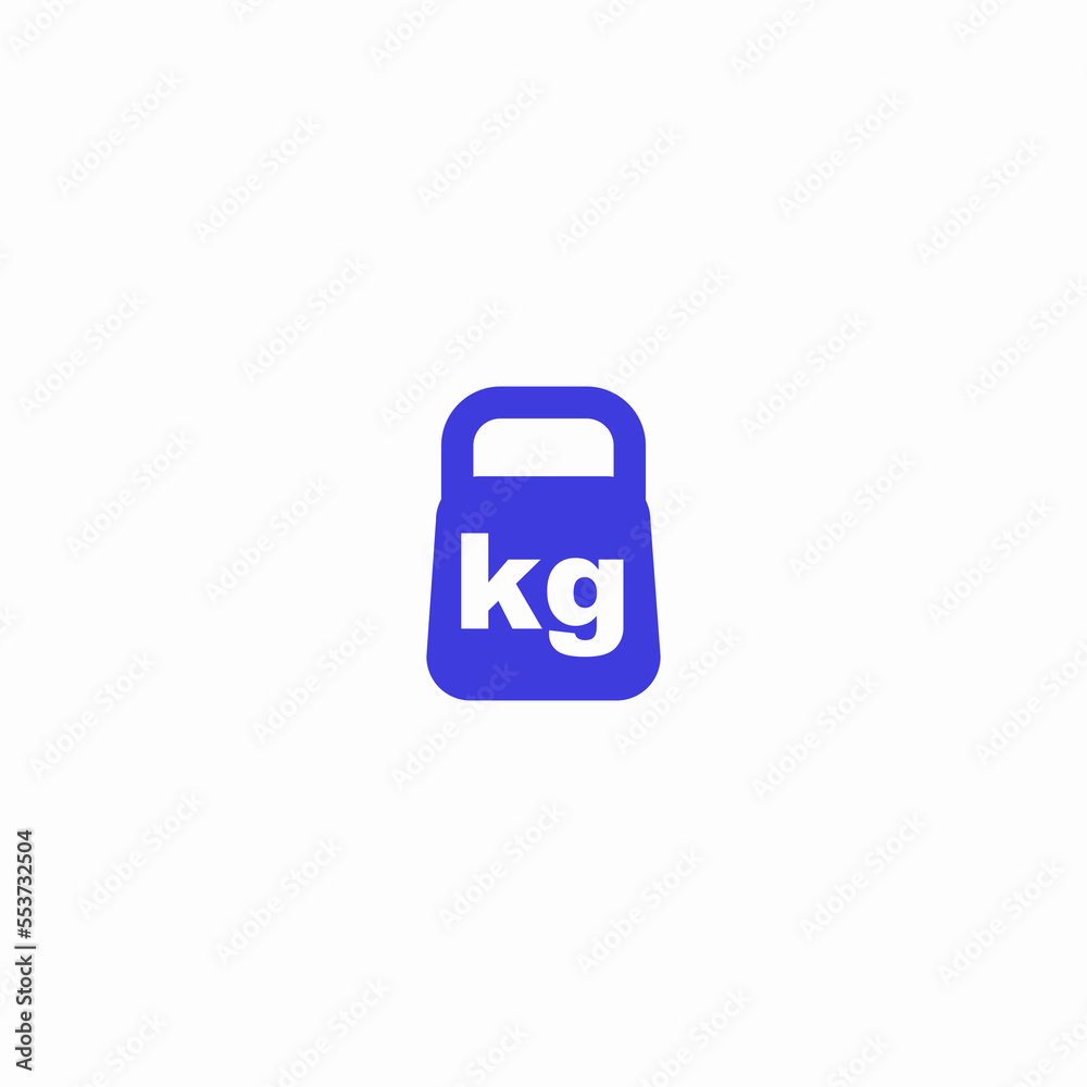 weight kg blue icon logo vector weight kg blue icon logo vector