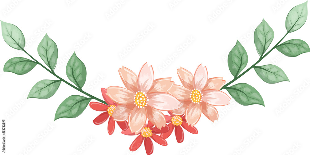 Obraz premium Orange Flower Arrangement with watercolor style
