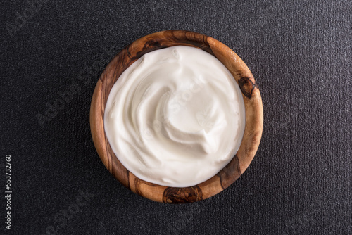 Sour cream as sauce or ingredient for tasty meals