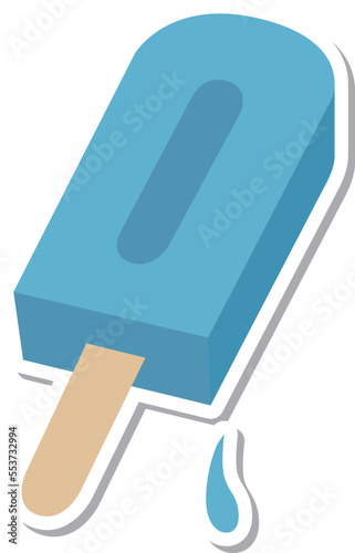 ステッカー風の単品食べ物イラスト　氷菓子