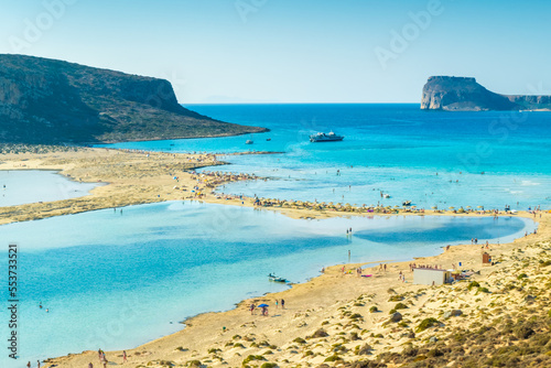 Amazing crystal clear water in the Balos Lagoon  Crete   Greece