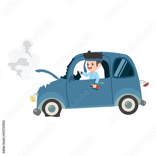 Businessman Drunk driver with bottle of alcohol