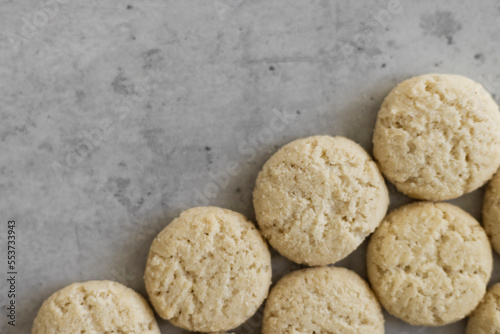 High angle view of shortbread cookies