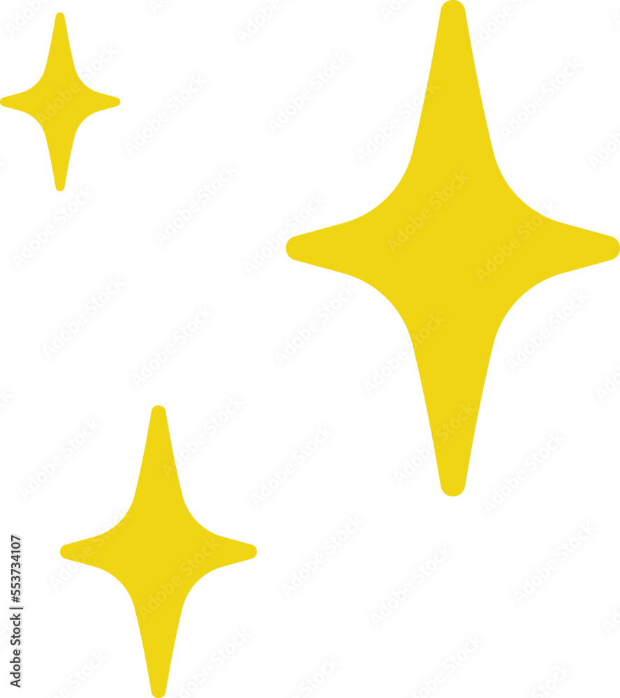 Yellow, orange, gold sparkles symbol. Vector stars sparkle icon. Bright firework, decoration twinkle, shiny flash. Glowing light effect