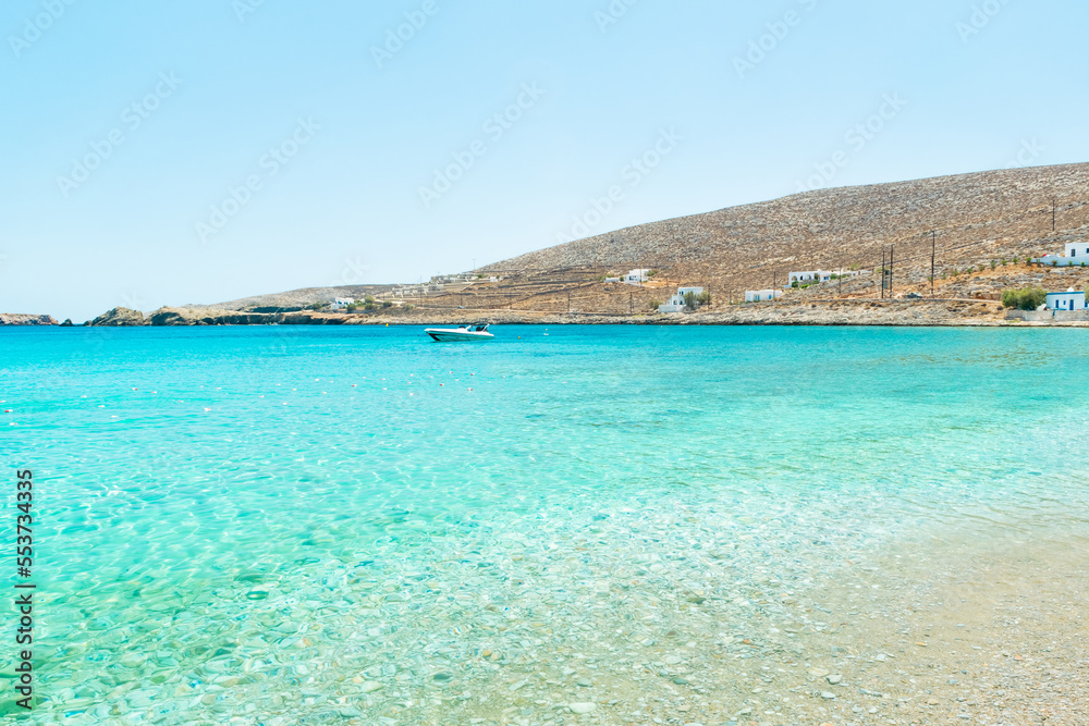 Amazing crystal clear water of Folegandros beach, Greece