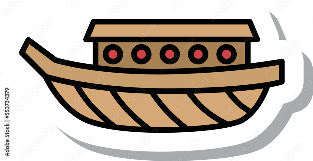 ステッカー風の単品乗り物イラスト 遊覧船 Stock Vector | Adobe Stock