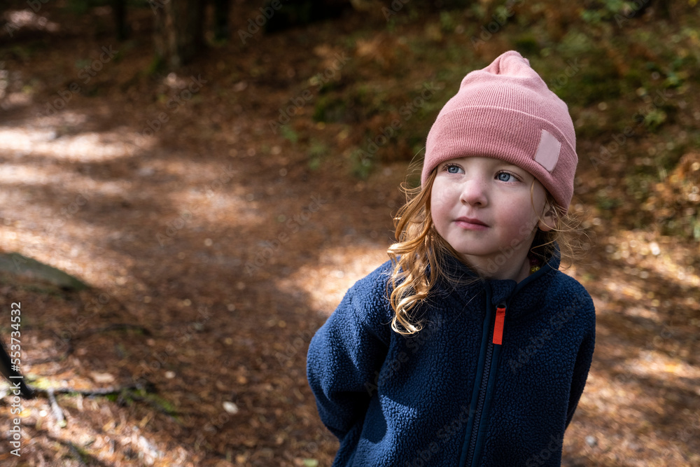 Redhead girl in autumn forest Redhead girl in autumn forest