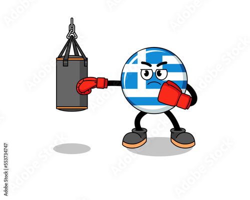 Illustration of greece flag boxer