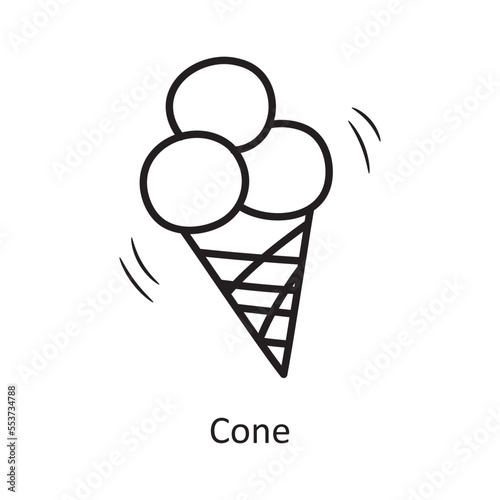 Cone vector outline Icon Design illustration. Party and Celebrate Symbol on White background EPS 10 File
