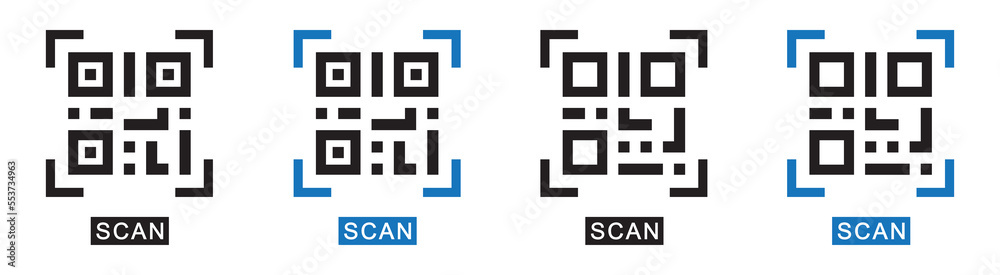 QR code icon. Barcode scan icon, vector illustration