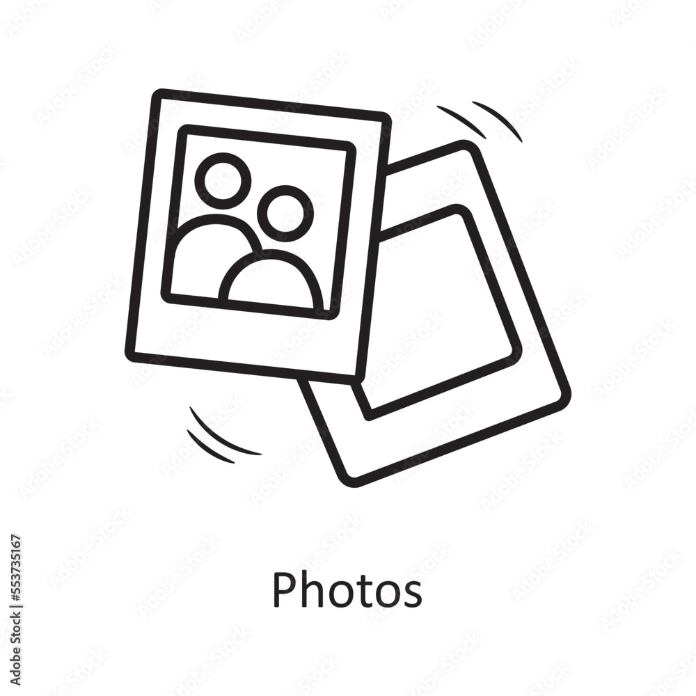 Photos vector outline Icon Design illustration. Party and Celebrate Symbol on White background EPS 10 File Photos vector outline Icon Design illustration. Party and Celebrate Symbol on White background EPS 10 File
