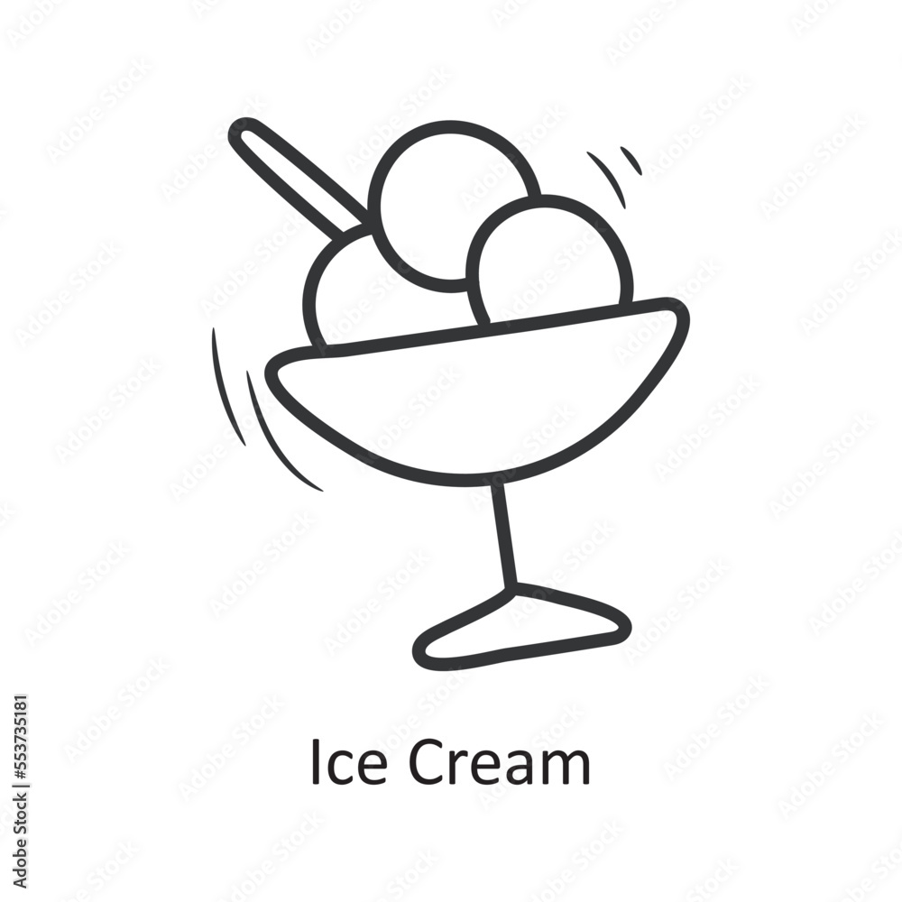 Ice Cream vector outline Icon Design illustration. Party and Celebrate Symbol on White background EPS 10 File Ice Cream vector outline Icon Design illustration. Party and Celebrate Symbol on White background EPS 10 File