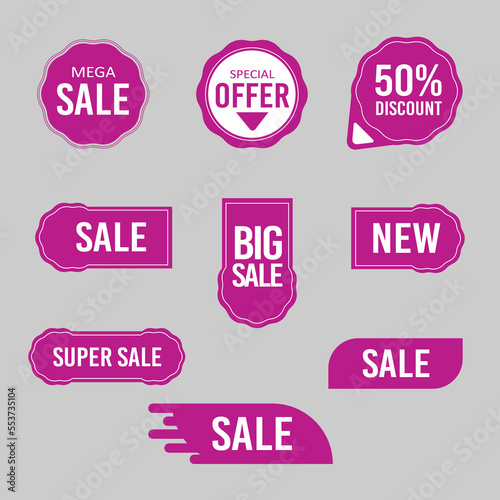 Template Tag Business Sale , Big sale and cashback promo Purple theme