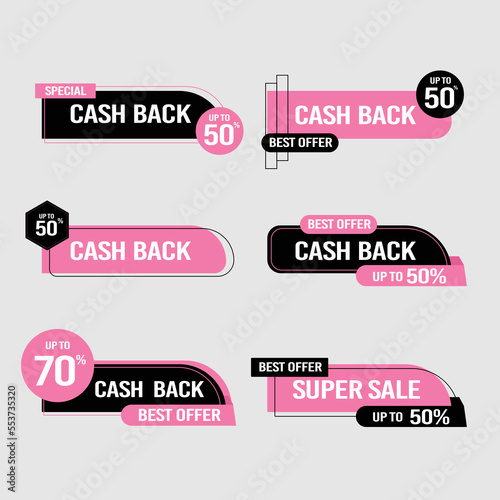 Template Tag Business Sale , Big sale and cashback promo Black Purple theme photo